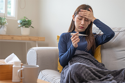 風邪、咽頭炎、気管支炎、インフルエンザなどの感染症